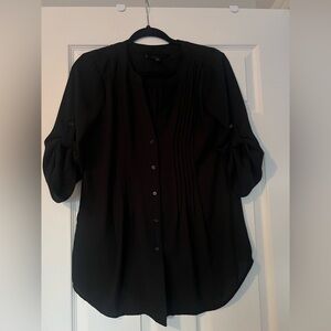 BCBGMaxAzria Black Button-Up Blouse